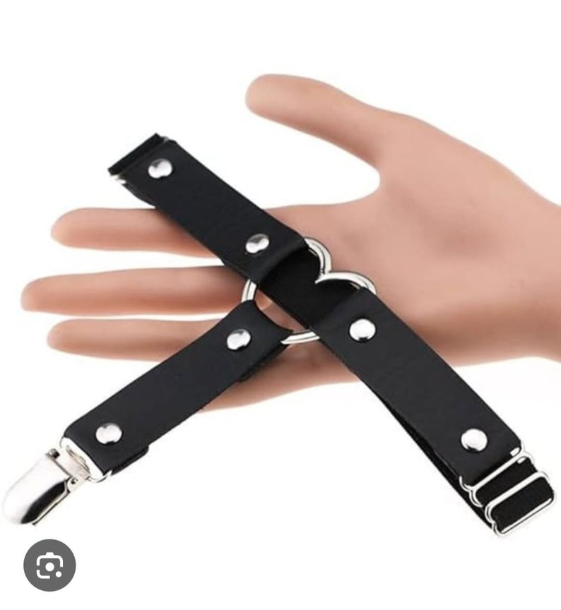 Tokalı Siyah Deri Punk Kadın Kemer - Görsel 2