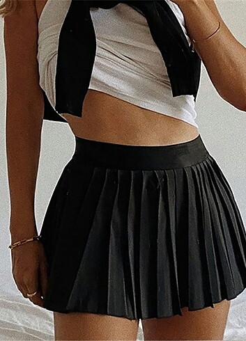 xs Beden siyah Renk Tenis şort etek