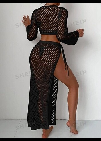 Sheinside fileli pareo takım