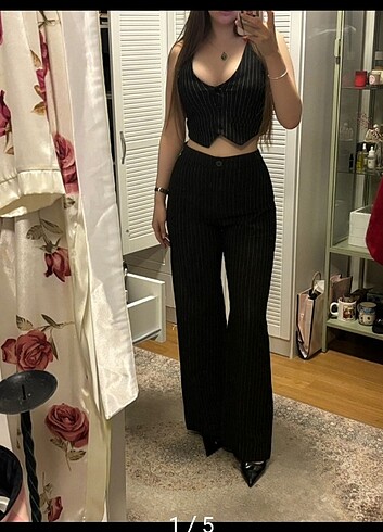 bershka yelek pantolon takım