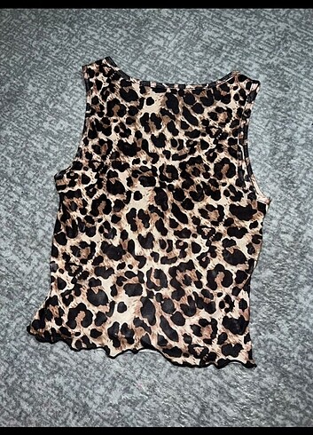 s Beden kahverengi Renk leopar crop