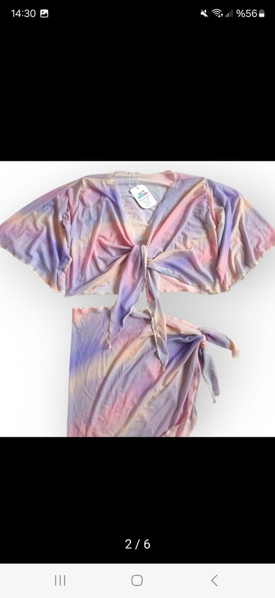 Bohem Çok Renkli Drapeli Kadın pareo - Görsel 2