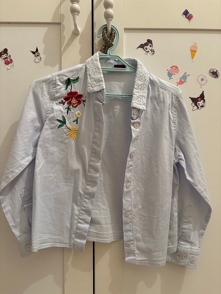 Nakışlı Pamuklu Uzun Kollu Bohem Gömlek - Görsel 2