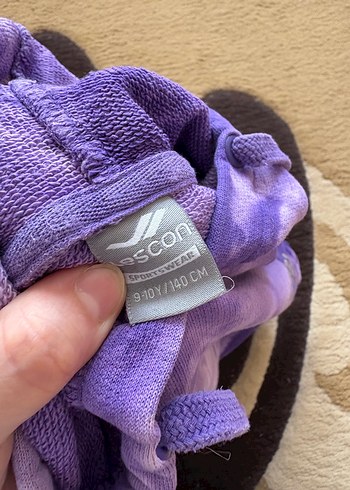 Mor Bağlamalı Desenli Kapüşonlu Sweatshirt ve Eşofman - Görsel 5