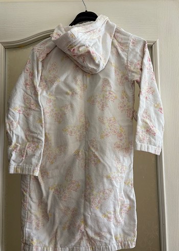 Kız Çocuk Kapüşonlu Pamuklu Bornoz - Görsel 3