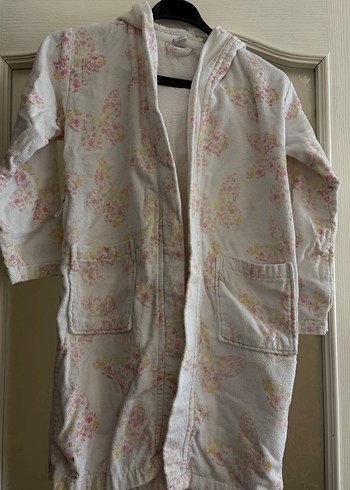 Kız Çocuk Kapüşonlu Pamuklu Bornoz - Görsel 2