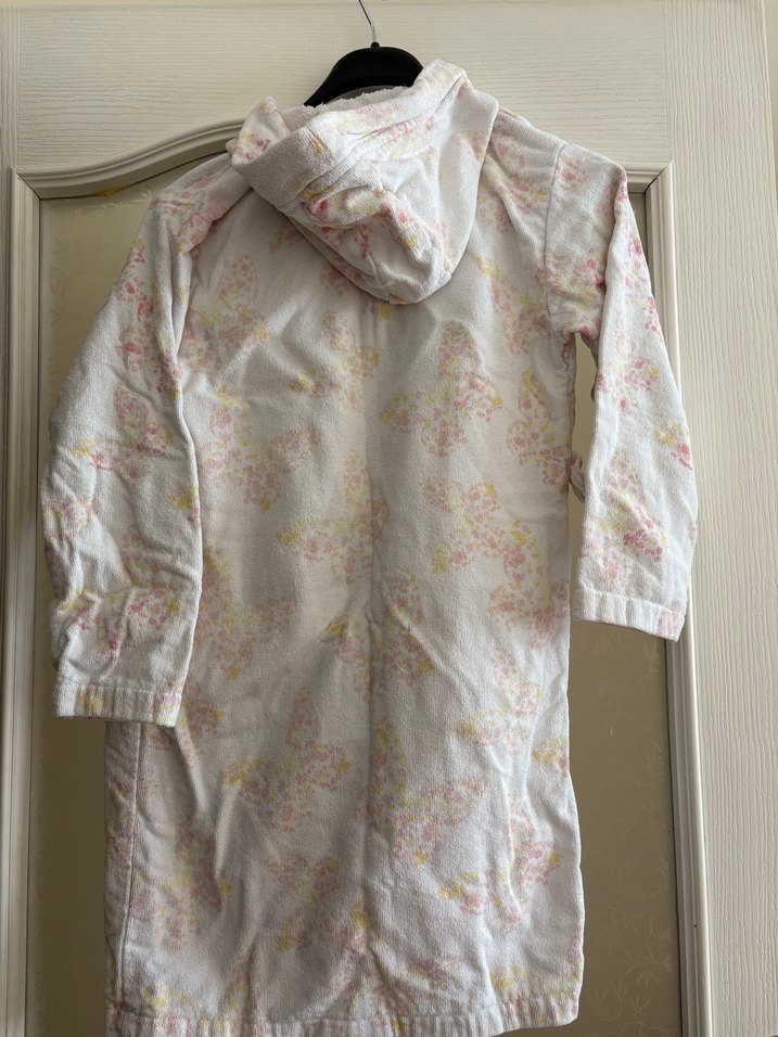 Kız Çocuk Kapüşonlu Pamuklu Bornoz - Görsel 3