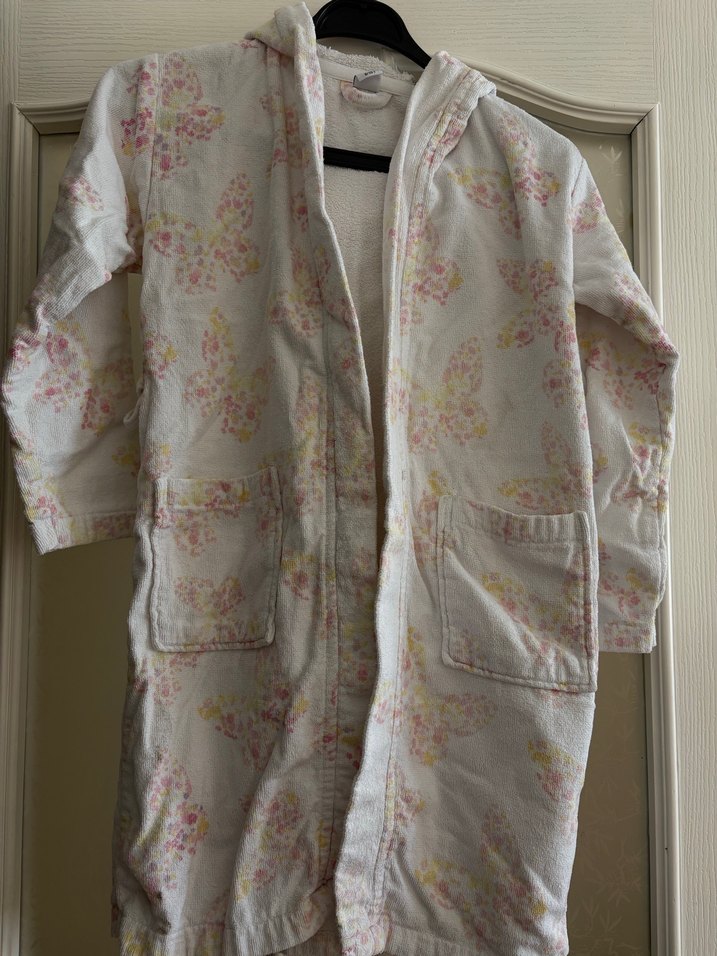 Kız Çocuk Kapüşonlu Pamuklu Bornoz - Görsel 2