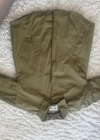 Kadın Haki Midi Street Wear Parka - Görsel 4