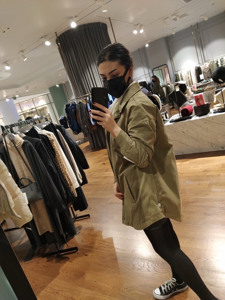 Kadın Haki Midi Street Wear Parka - Görsel 2