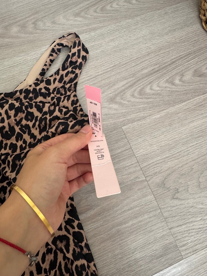 Tek Omuzlu Leopar Desenli Kadın Mayo - Görsel 3