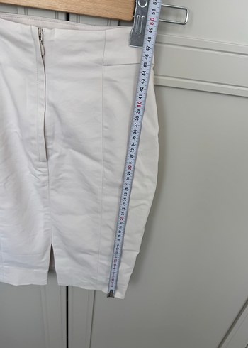H&M Bej Keten Midi Kadın Etek
