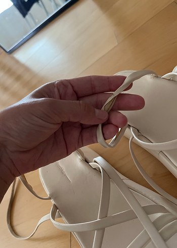39 Beden beyaz Renk Beyaz Minimalist Platform Topuklu Kadın Sandalet