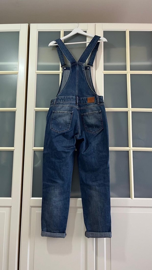 Salaş Kesim Lacivert Denim Tulum - Görsel 4