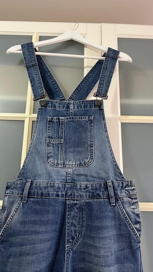 Salaş Kesim Lacivert Denim Tulum - Görsel 2