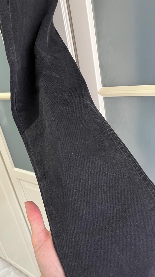 Siyah Denim Askılı Uzun Tulum - Görsel 5