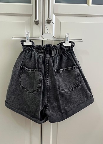 Gri Mini Denim Şort - Görsel 2