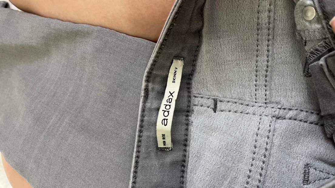 Kadın Gri Kemerli Dar Kesim Denim Pantolon - Görsel 5