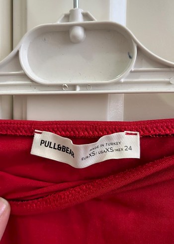 Kırmızı Drapeli Straplez Bluz - Görsel 3