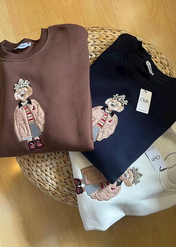 Nakışlı Örgü Kadın Sweatshirt - Görsel 2