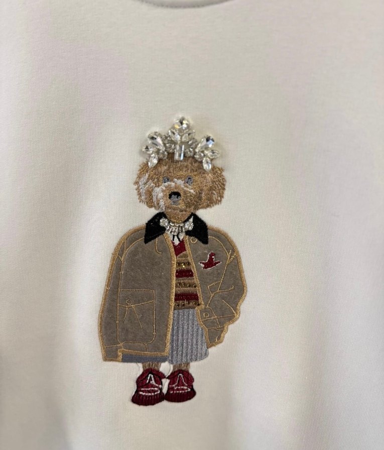 Nakışlı Örgü Kadın Sweatshirt - Görsel 4