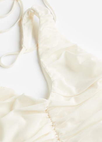 H&M Beyaz Drapeli Askılı bluz