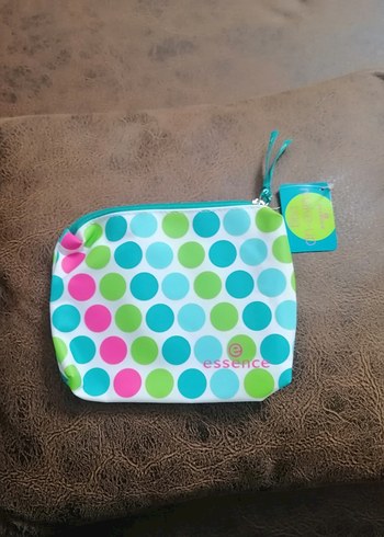 Renkli Puantiyeli Fermuarlı Makyaj Çantası - Görsel 3