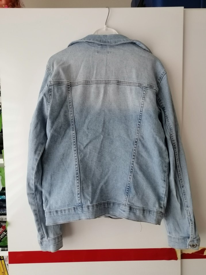 Gri Düğmeli Kadın Denim Ceket - Görsel 3