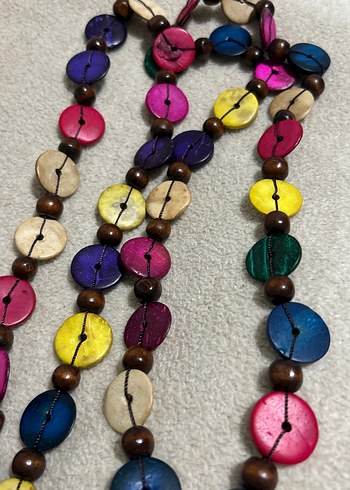 Renkli Boncuklu Uzun Bohem Kolye - Görsel 2