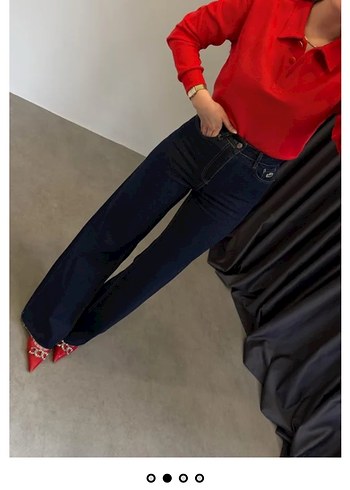 Lacoste Kadın Koyu Mavi Denim Jean - Görsel 6