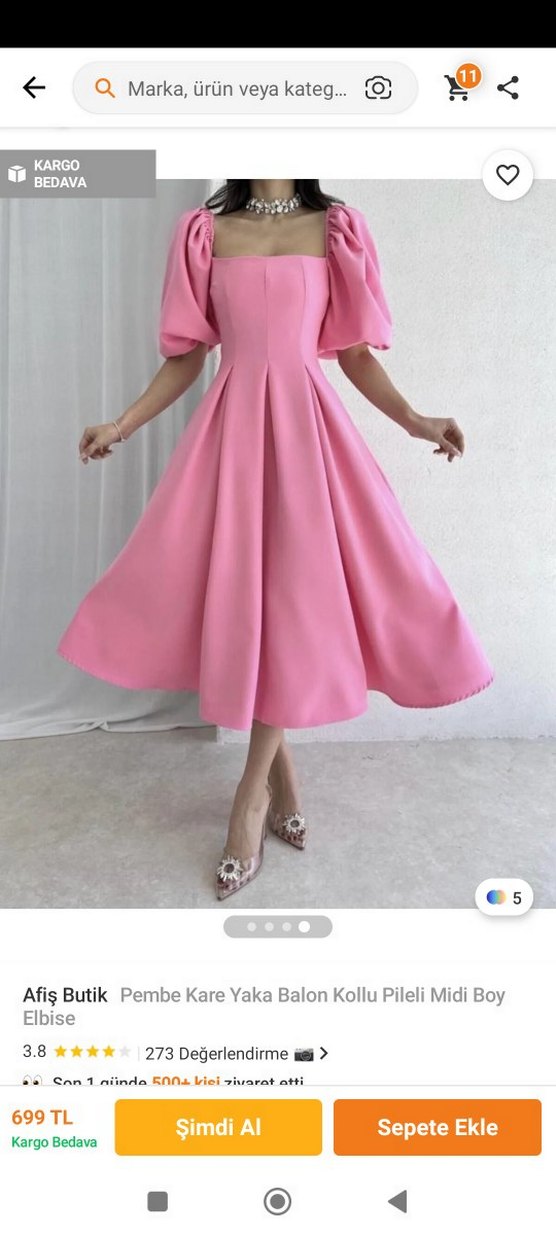 sıfır gibi pembe elbise - Görsel 3