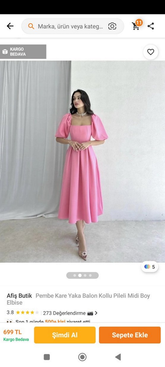 sıfır gibi pembe elbise - Görsel 5