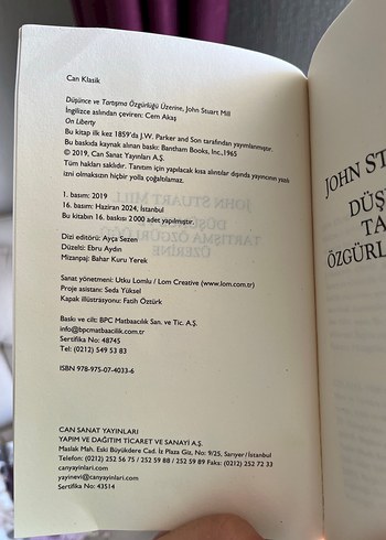 Düşünce ve Tartışma: Özgürlüğü Üzerine - John Stuart Mill