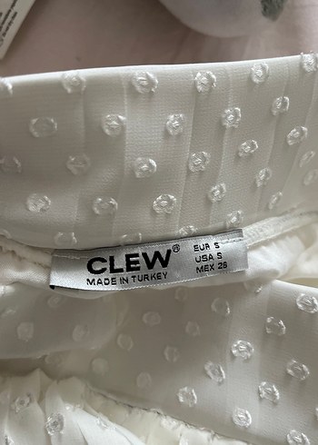 Beyaz Pilili Midi Kadın Etek - Görsel 2