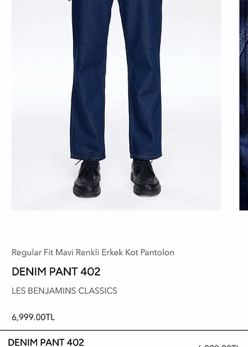 Les Benjamins Lacivert Etkek Normal Kesim Denim Pantolon