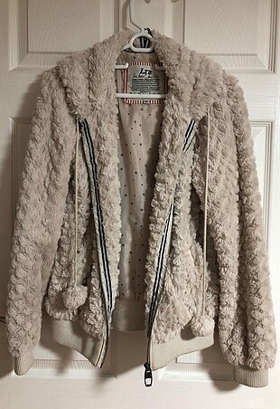 Peluş fermuarlı cepli sweat