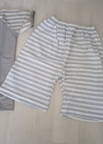 5 Yaş Beden Gri Baskılı Pamuklu Bebek Erkek çocuk Takım