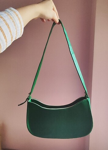 Bershka Yeşil baget çanta 