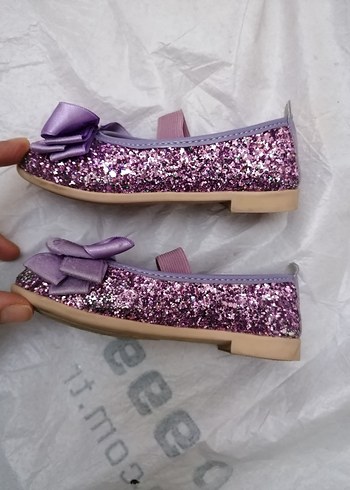 Kız Çocuk Mor Simli Babet - Görsel 4