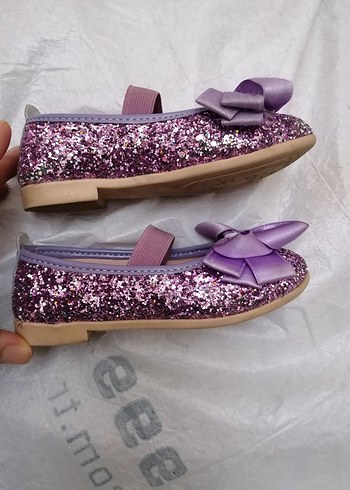 Kız Çocuk Mor Simli Babet - Görsel 3