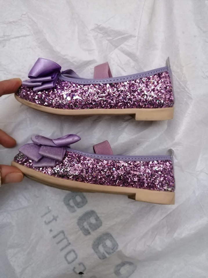 Kız Çocuk Mor Simli Babet - Görsel 4