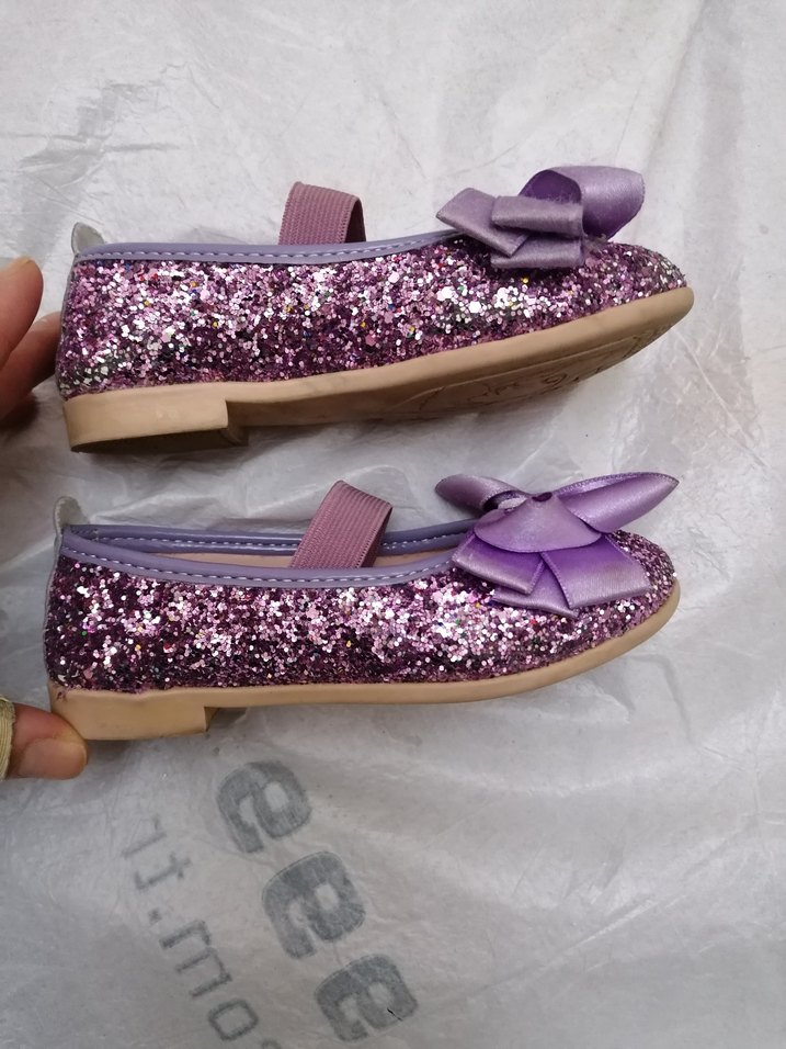 Kız Çocuk Mor Simli Babet - Görsel 3