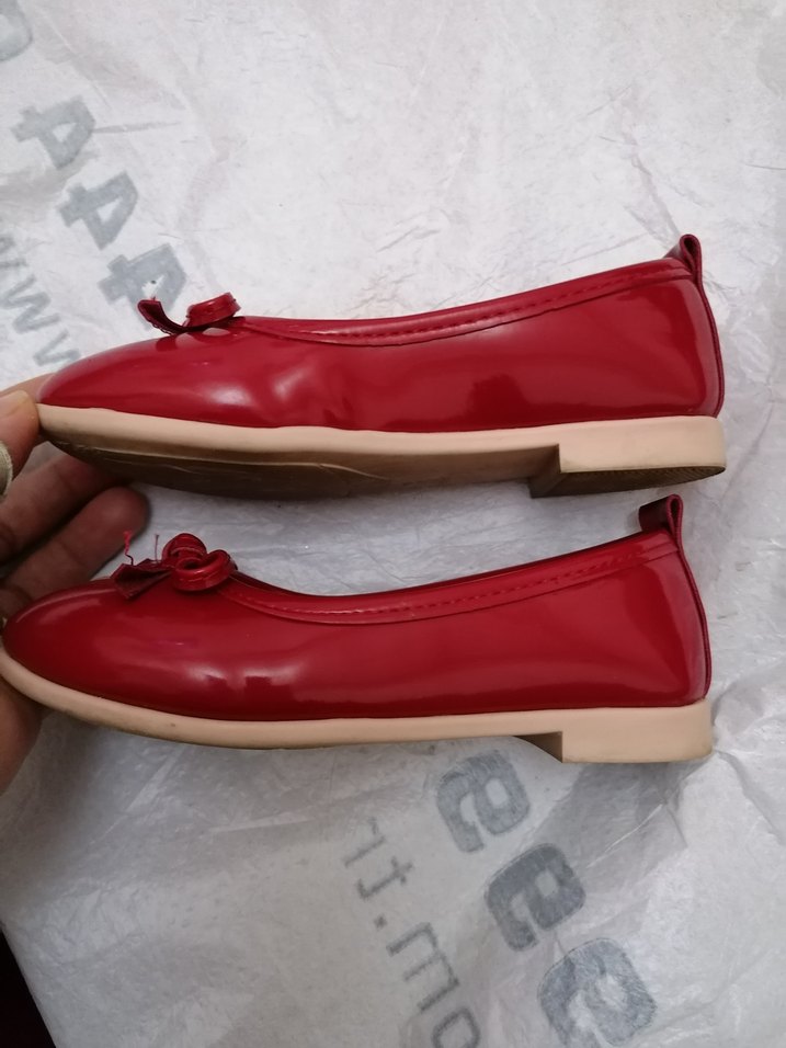 Kız Çocuk Kırmızı Fiyonklu Babet - Görsel 3