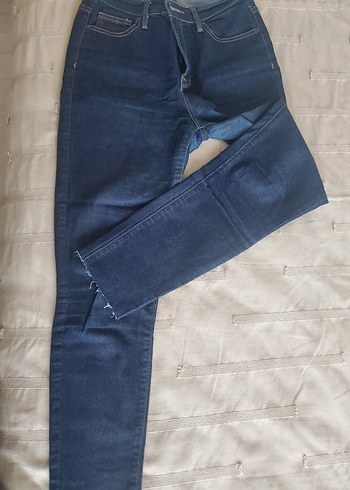 Forever21 Kadın Lacivert Normal Boy Kot Pantolon - Görsel 3