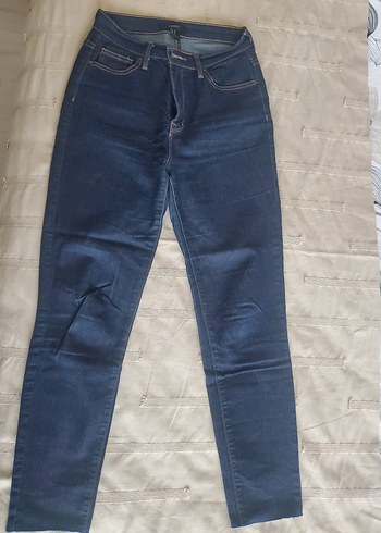 Forever21 Kadın Lacivert Normal Boy Kot Pantolon - Görsel 2