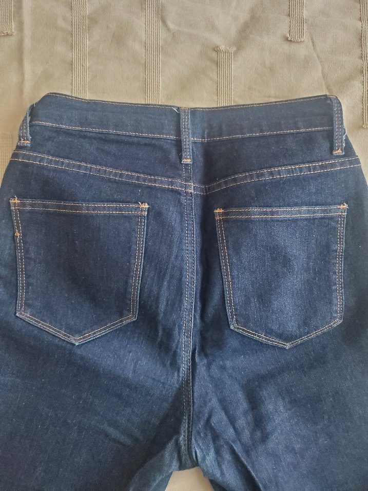 Forever21 Kadın Lacivert Normal Boy Kot Pantolon - Görsel 4