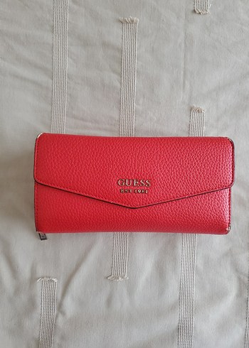 Guess Kadın Kırmızı Deri Fermuarlı Cüzdan