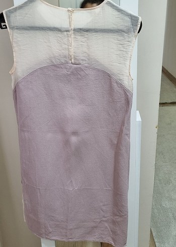 Diğer Bej Pastel Keten Midi elbise