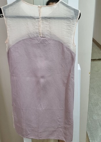 Bej Pastel Keten Midi elbise