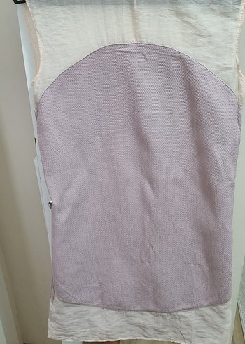 s Beden Bej Pastel Keten Midi elbise